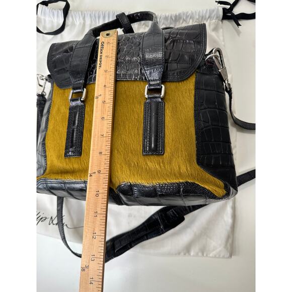 Philip Lim Pashli Crocodile Embossed Leather and Calf Hair Satchel Bag - Picture 13 of 16